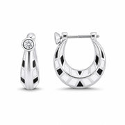 Monochrome Flux Hoop Earrings – 925 Silver
