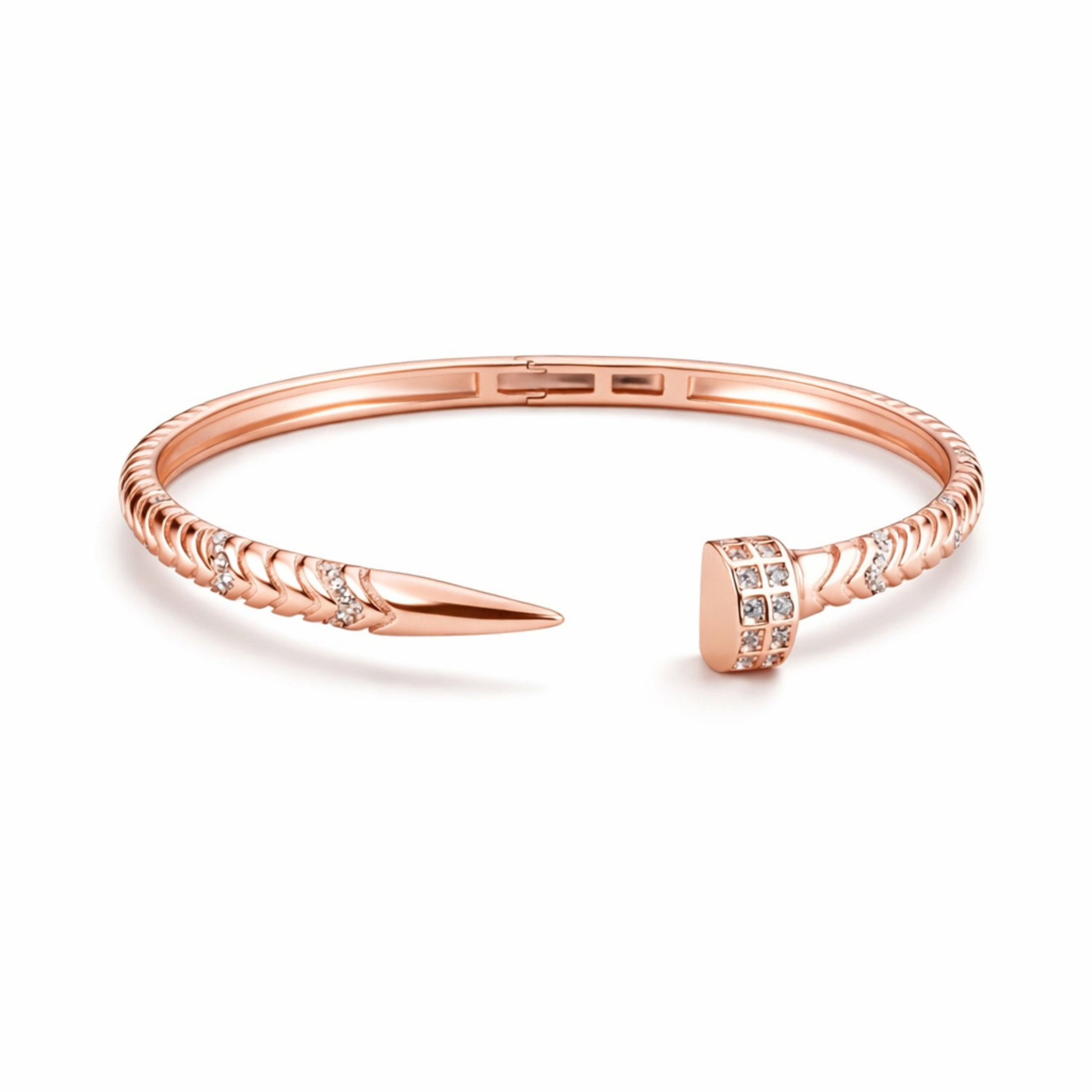 Dual Edge Nail Bracelet – 925 Silver