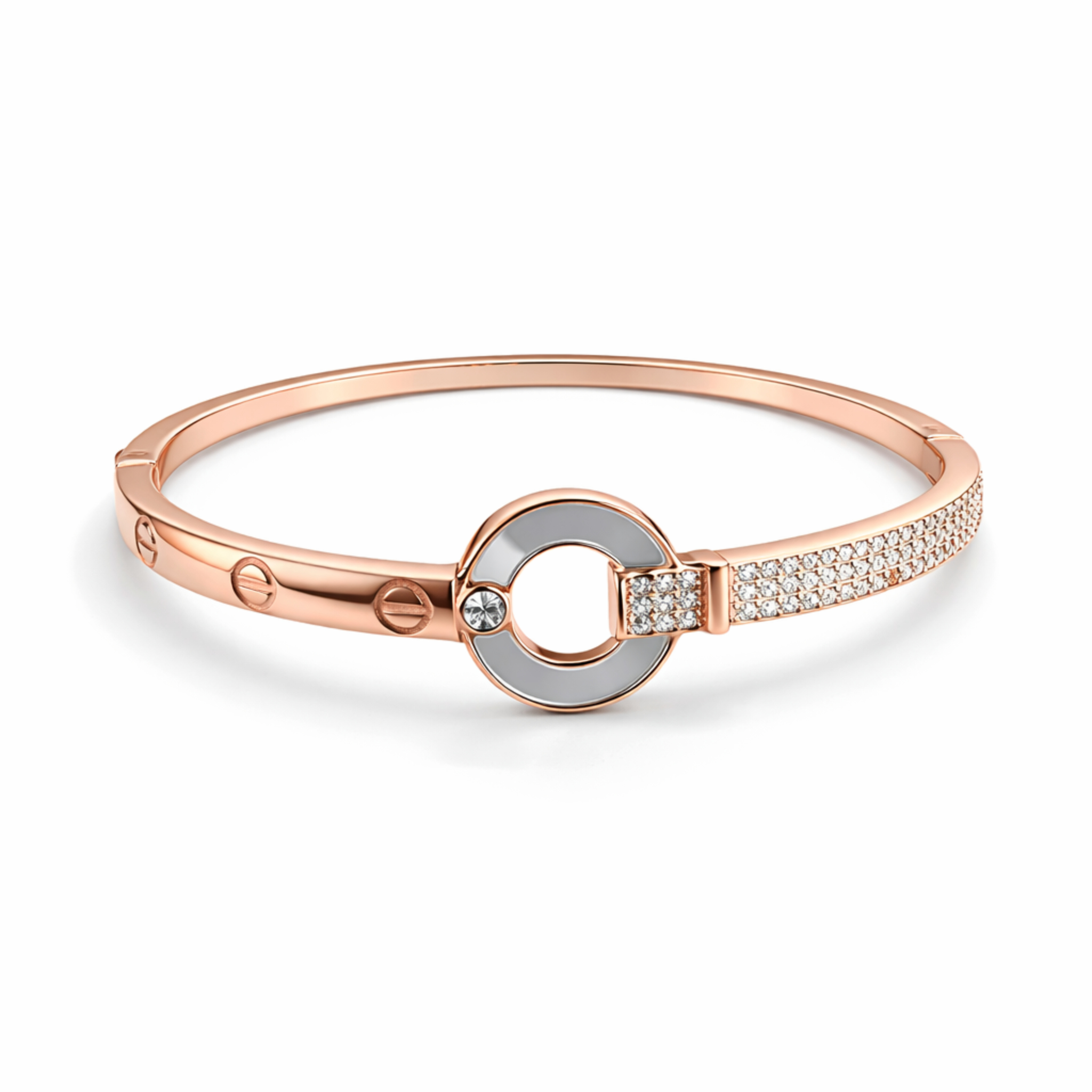 Orbit Luxe Kada – 925 Silver | Rose Gold Finish