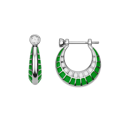 Neon Verde Hoop Earrings – 925 Silver