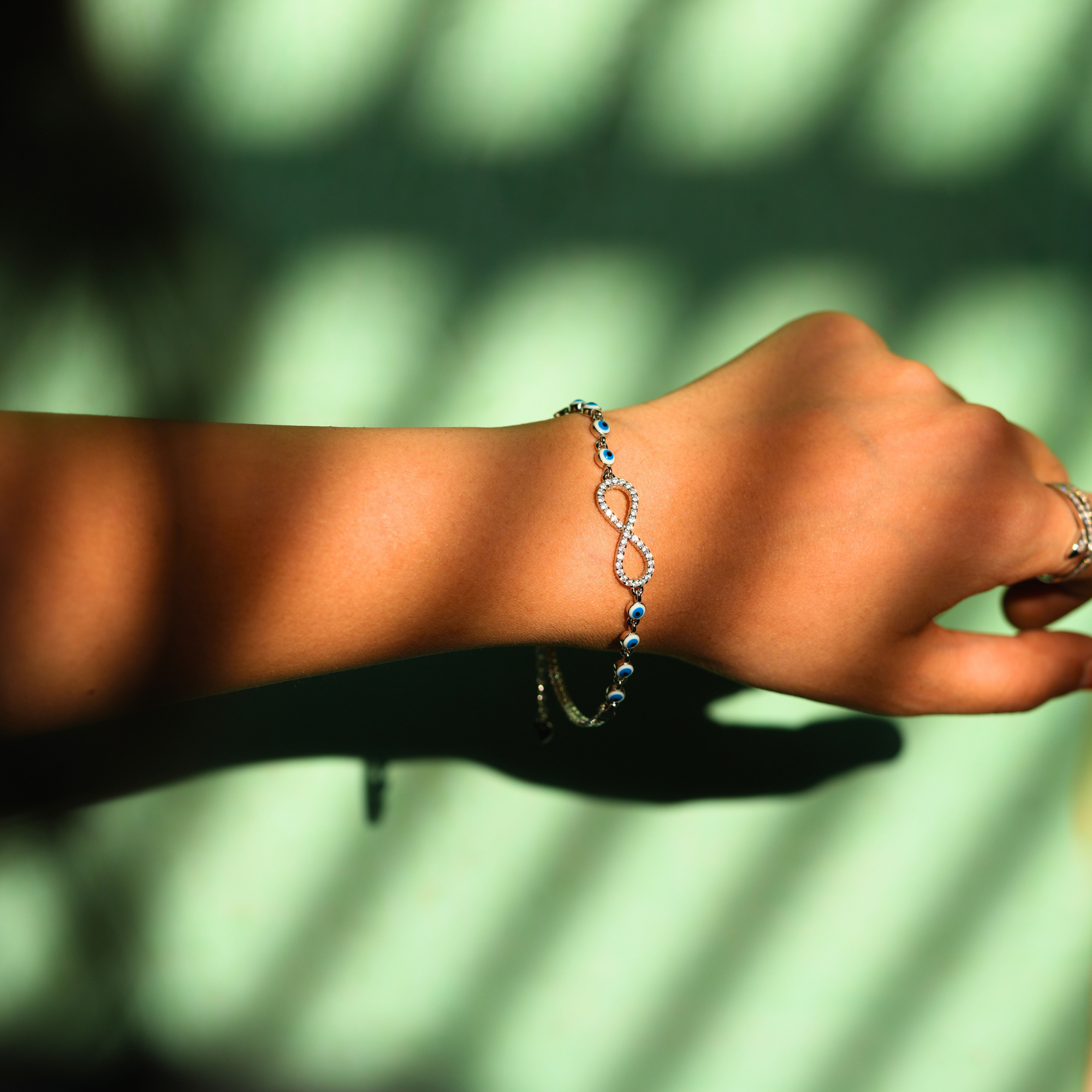 Infinity Evil Eye Bracelet for Her | 925 Silver | Zircon & Evil Eye Beads | Ruaab