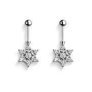 Snowflake Helix Piercing Stud