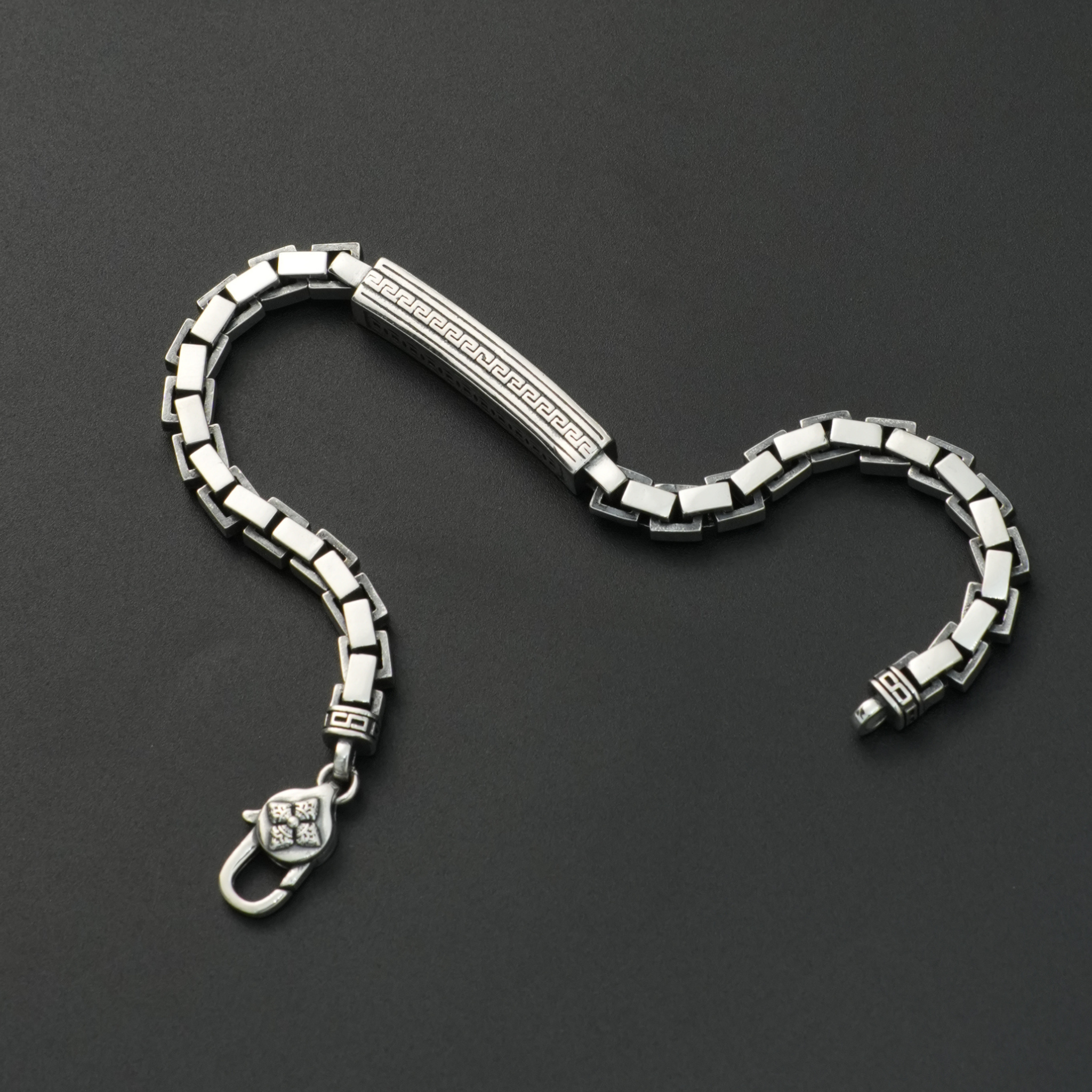 Imperial Grid Silver Bracelet