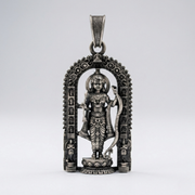 Ayodhya Ram Lalla Antique Silver Pendant | 925 Sterling Silver | Spiritual Pendant for Men