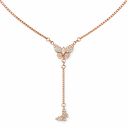 Butterfly Drop Necklace – Rose Gold Finish