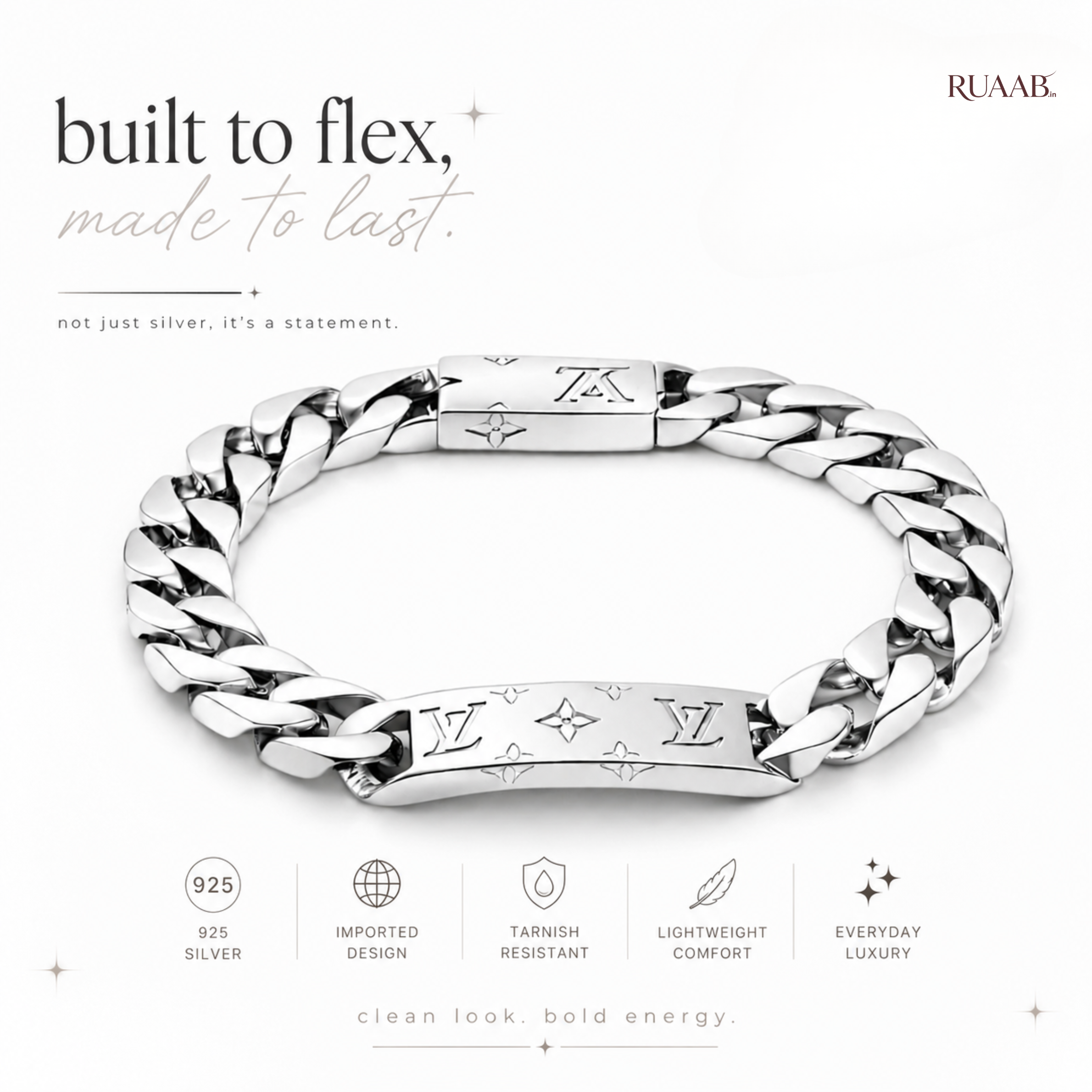 Cuban Link Bracelet – 925 Silver