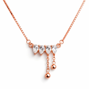 Crystal Drop Necklace — 925 Sterling Silver | Rose Gold | Daily Wear