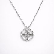 Amora 4-Heart Clover Magnetic Necklace – 925 Silver