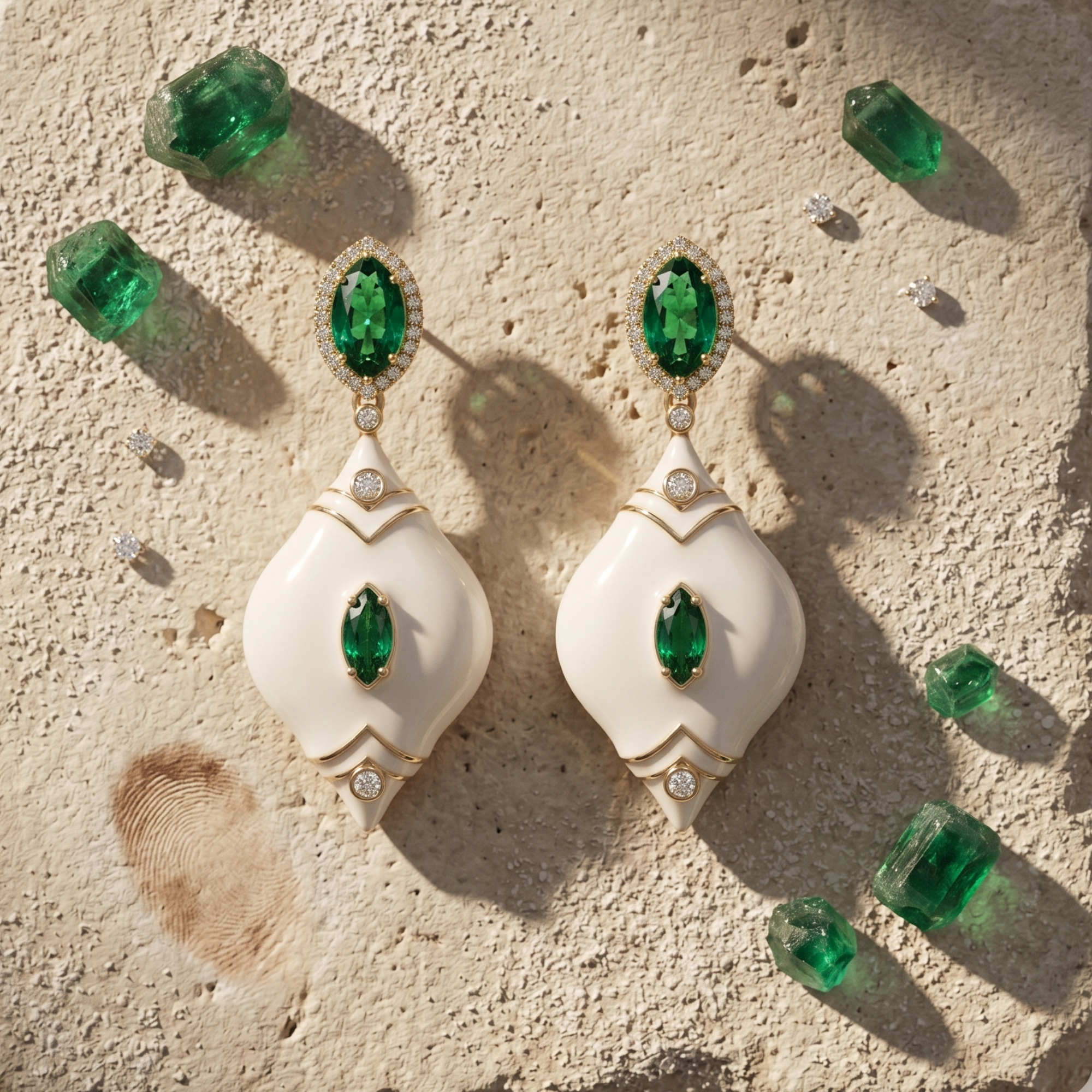 Emerald Royale Enamel Drop Earrings