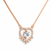 Eternal Heart Drop Necklace – 925 Silver
