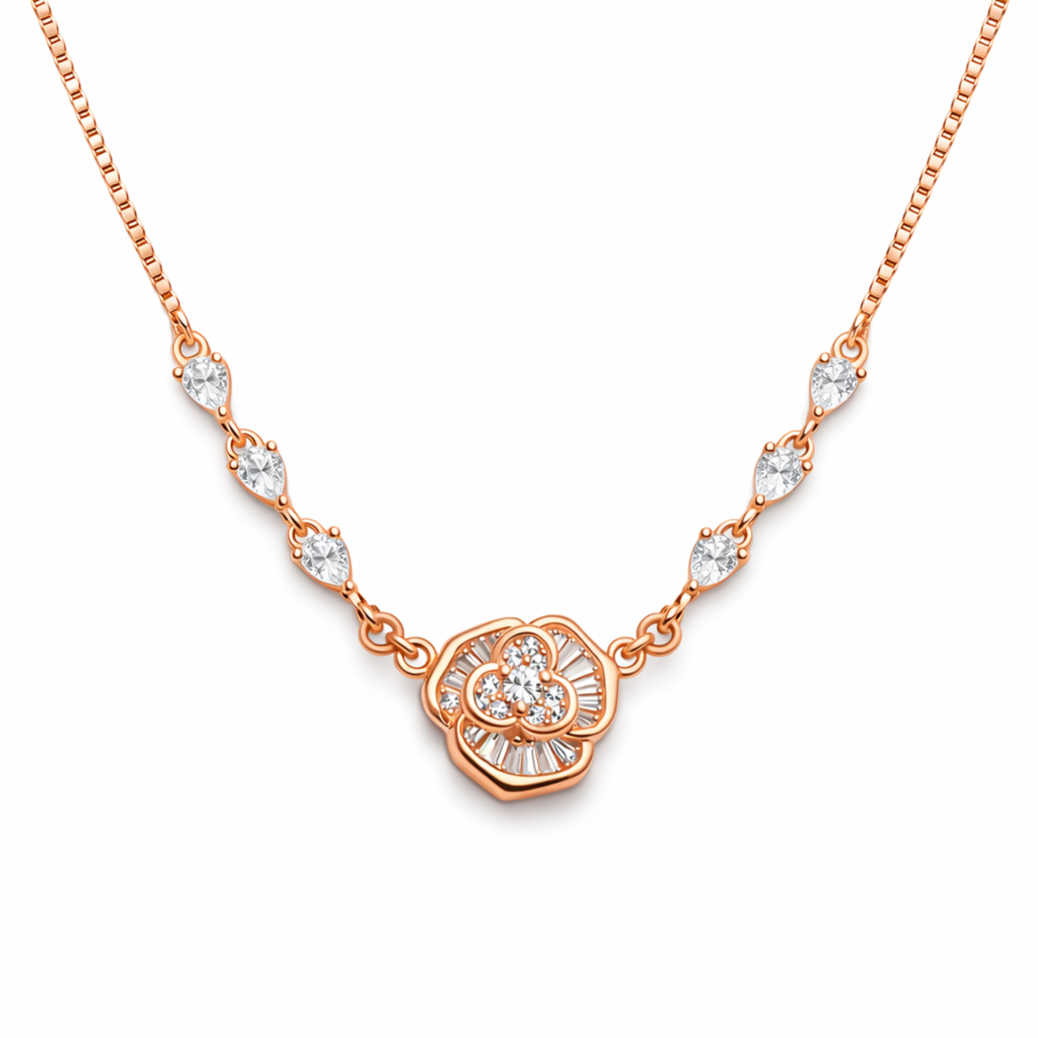 Floral Grace Necklace – 925 Silver