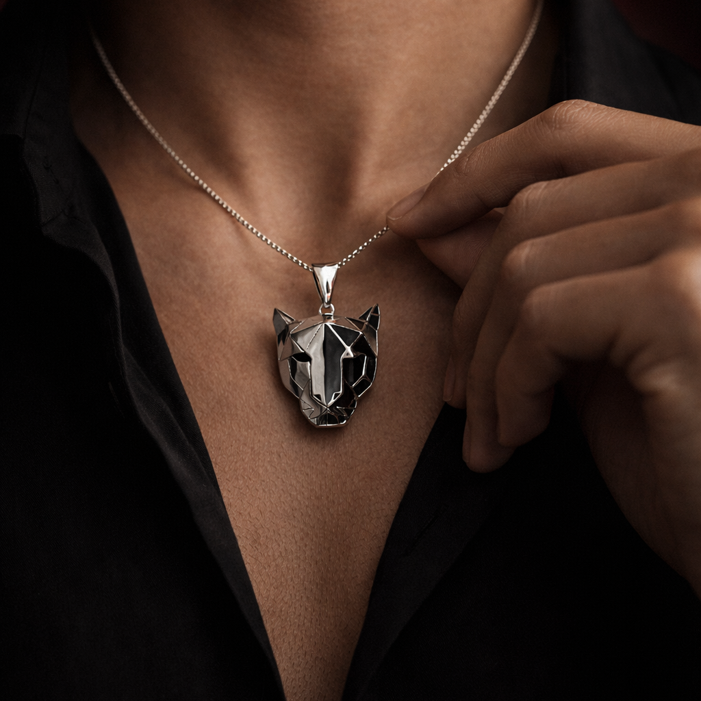Geometric Panther Pendant – Ruaab Exclusive 925 Silver