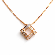 Geometric Loop Pendant Necklace – 925 Silver