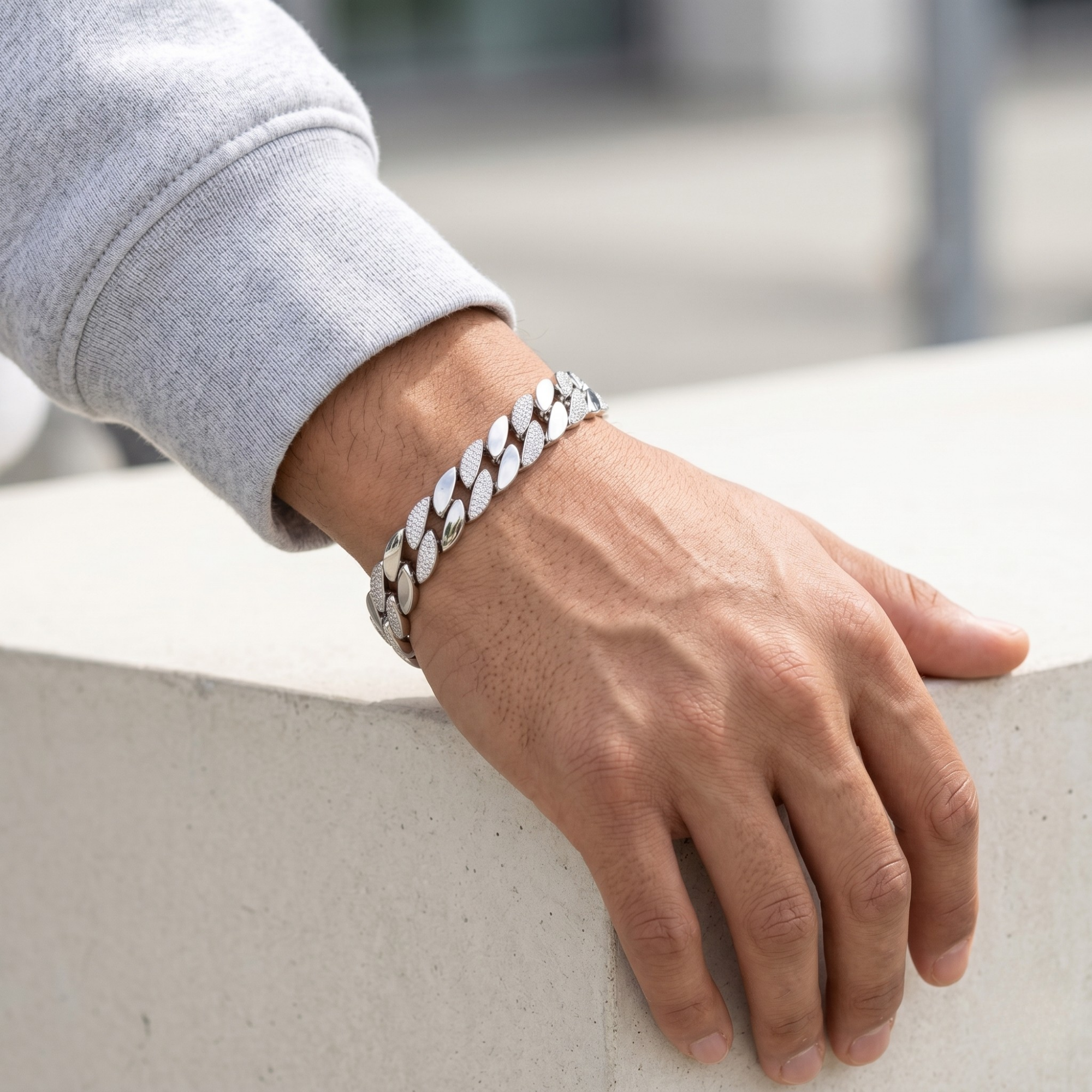 Iced Out Cuban Link Bracelet | 925 Silver | Zircon Pave | Ruaab