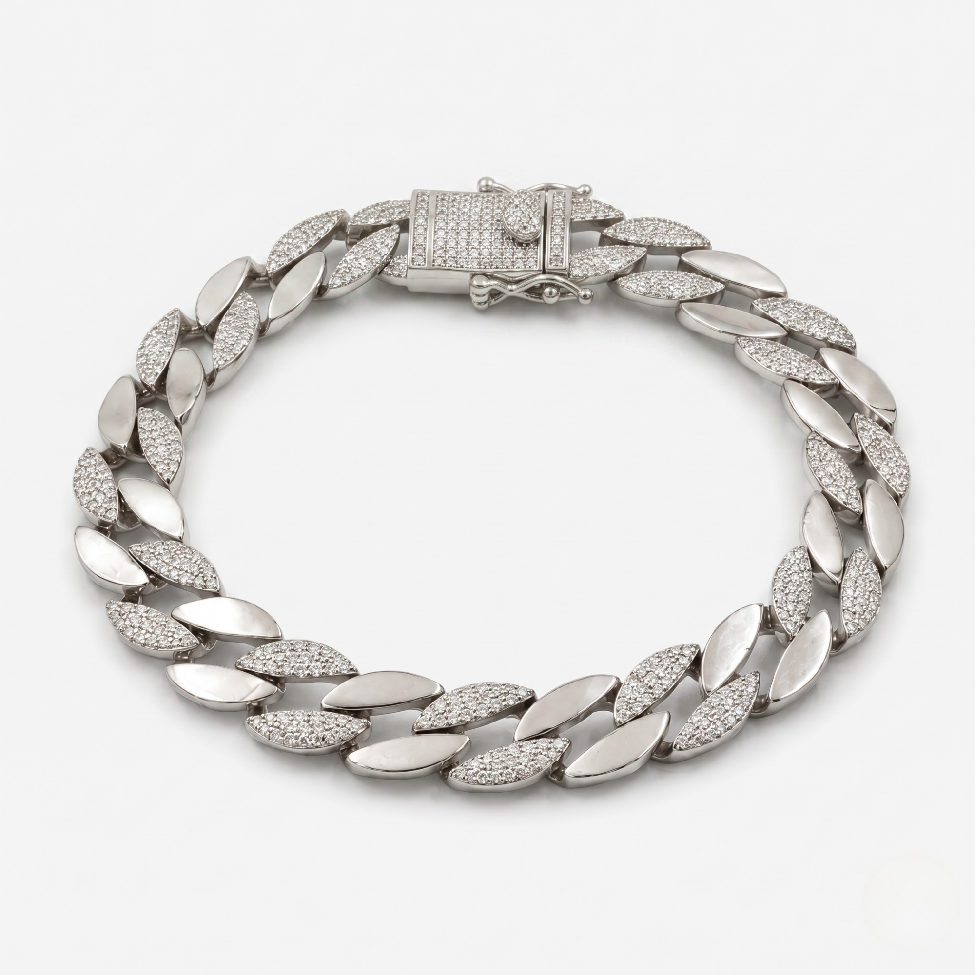 Iced Out Cuban Link Bracelet | 925 Silver | Zircon Pave | Ruaab