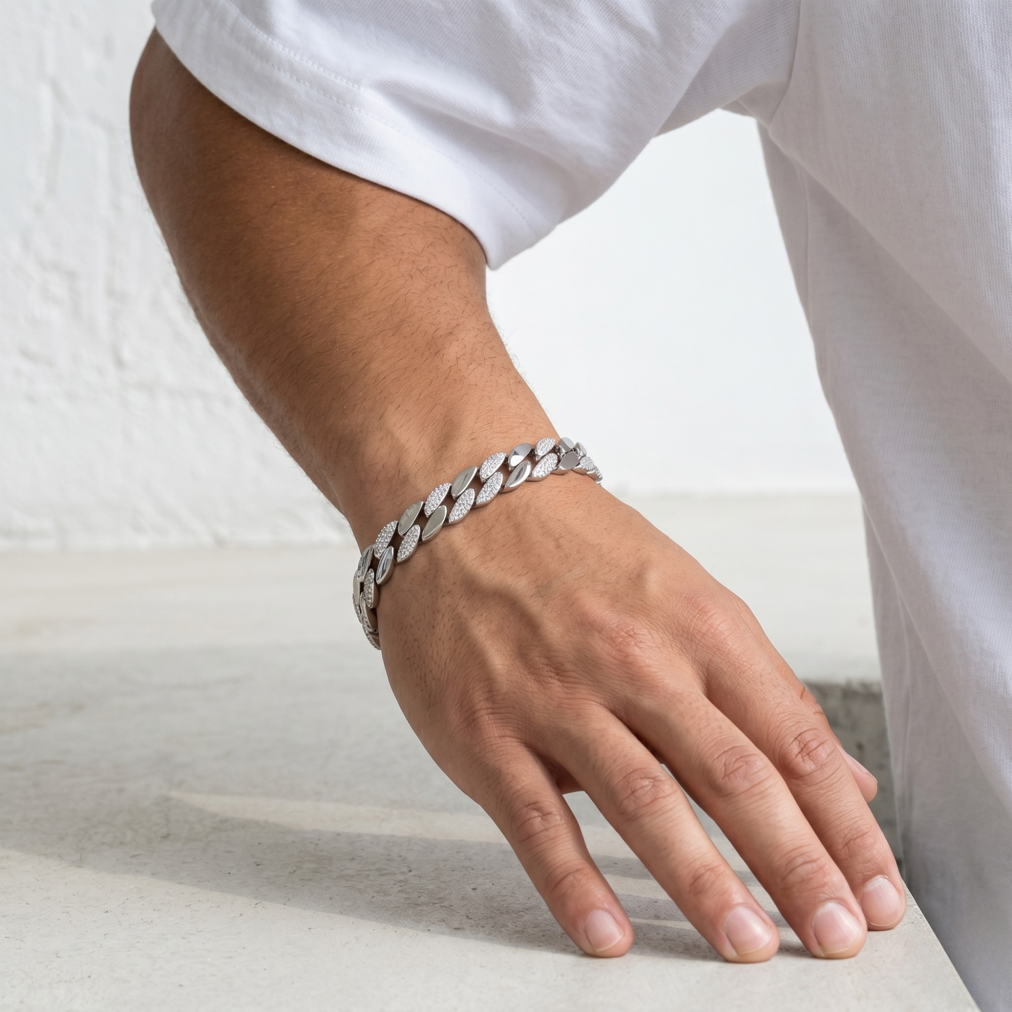 Iced Out Cuban Link Bracelet | 925 Silver | Zircon Pave | Ruaab