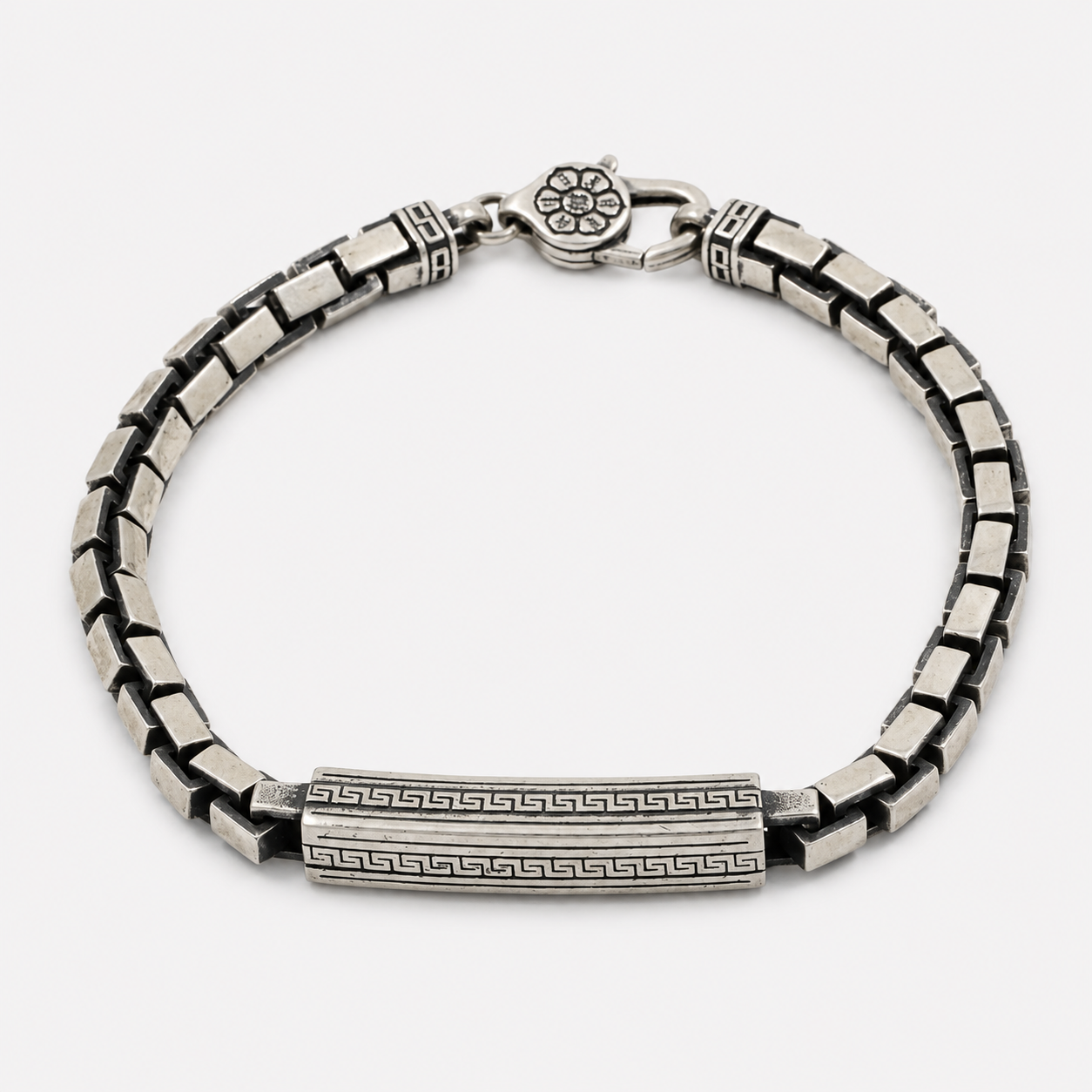 Imperial Grid Silver Bracelet