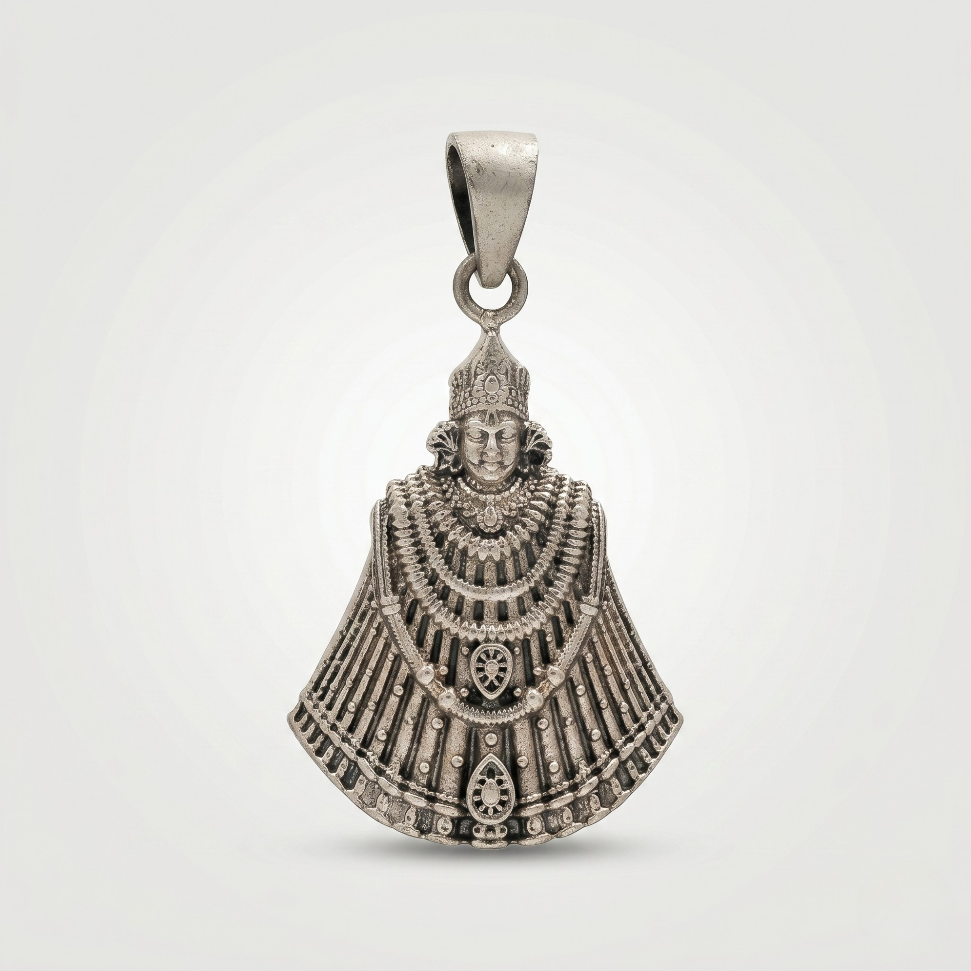 Khatu Shyam Baba Antique Silver Pendant | 925 Sterling Silver | Spiritual Pendant for Men