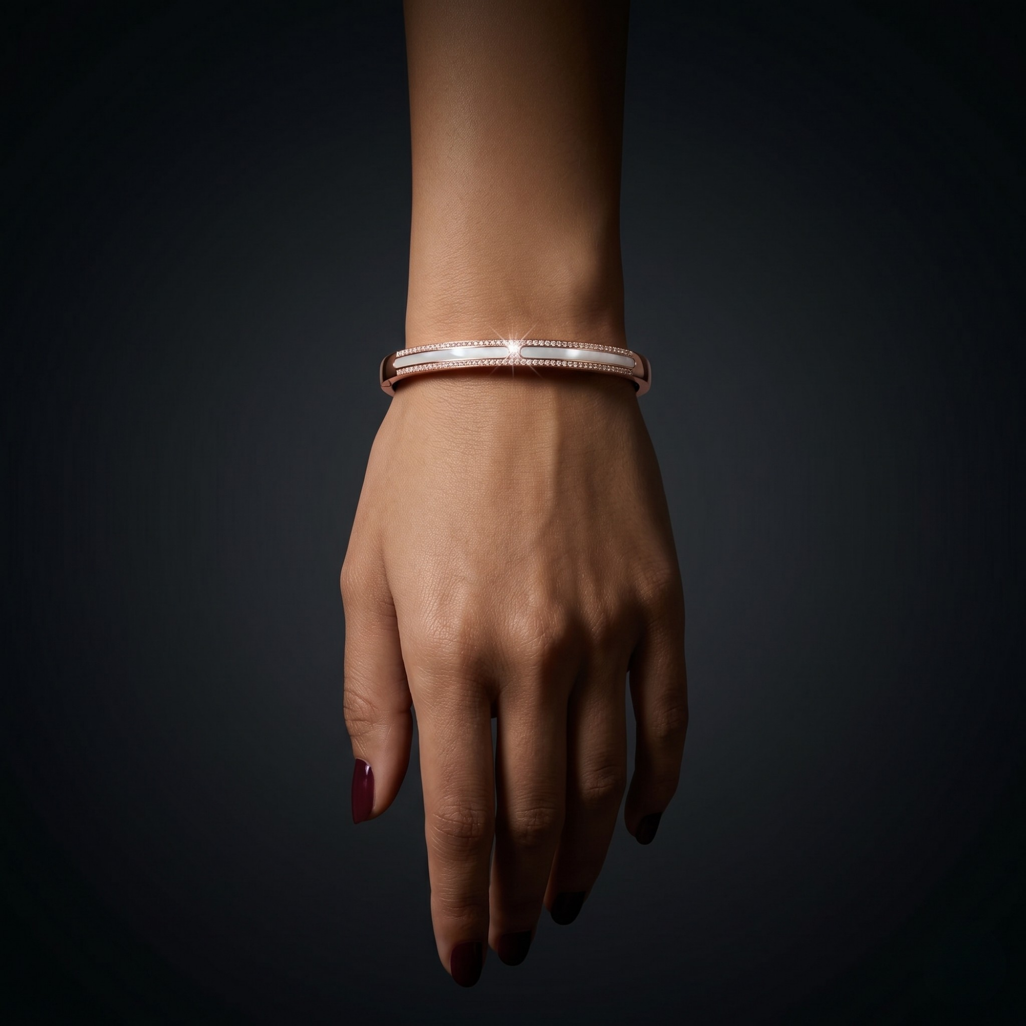 Linear Luxe Kada – 925 Silver (Rose Gold Finish)