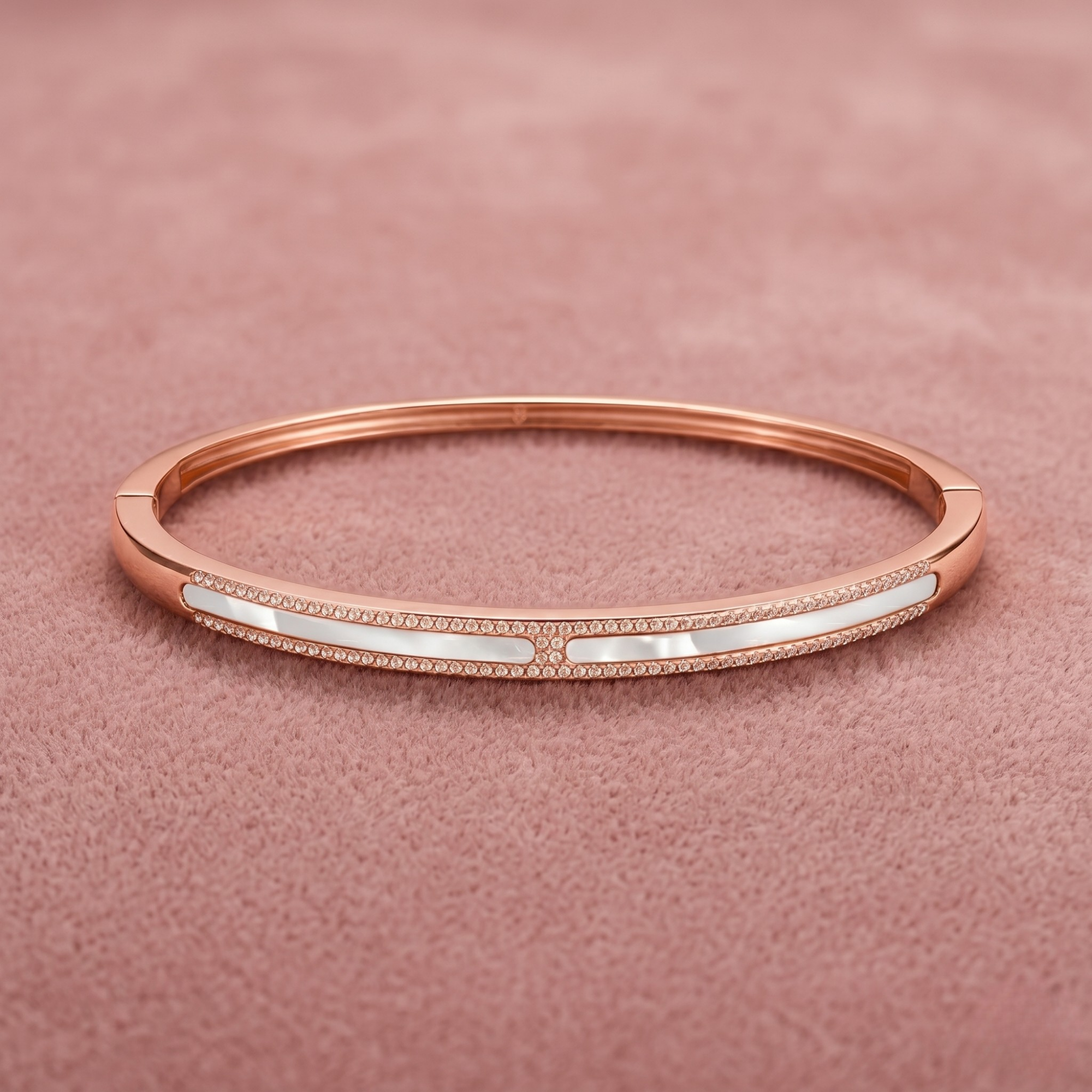 Linear Luxe Kada – 925 Silver (Rose Gold Finish)