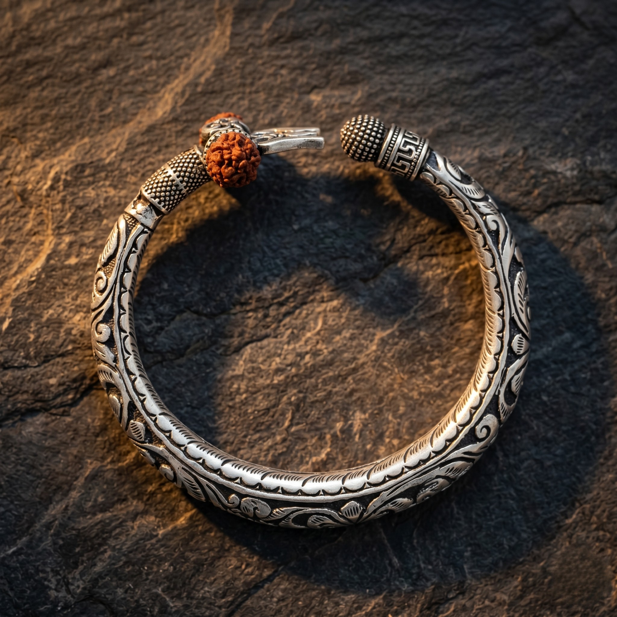 Mahadev Trishul Rudraksh Kada – Ruaab Exclusive 925 Silver