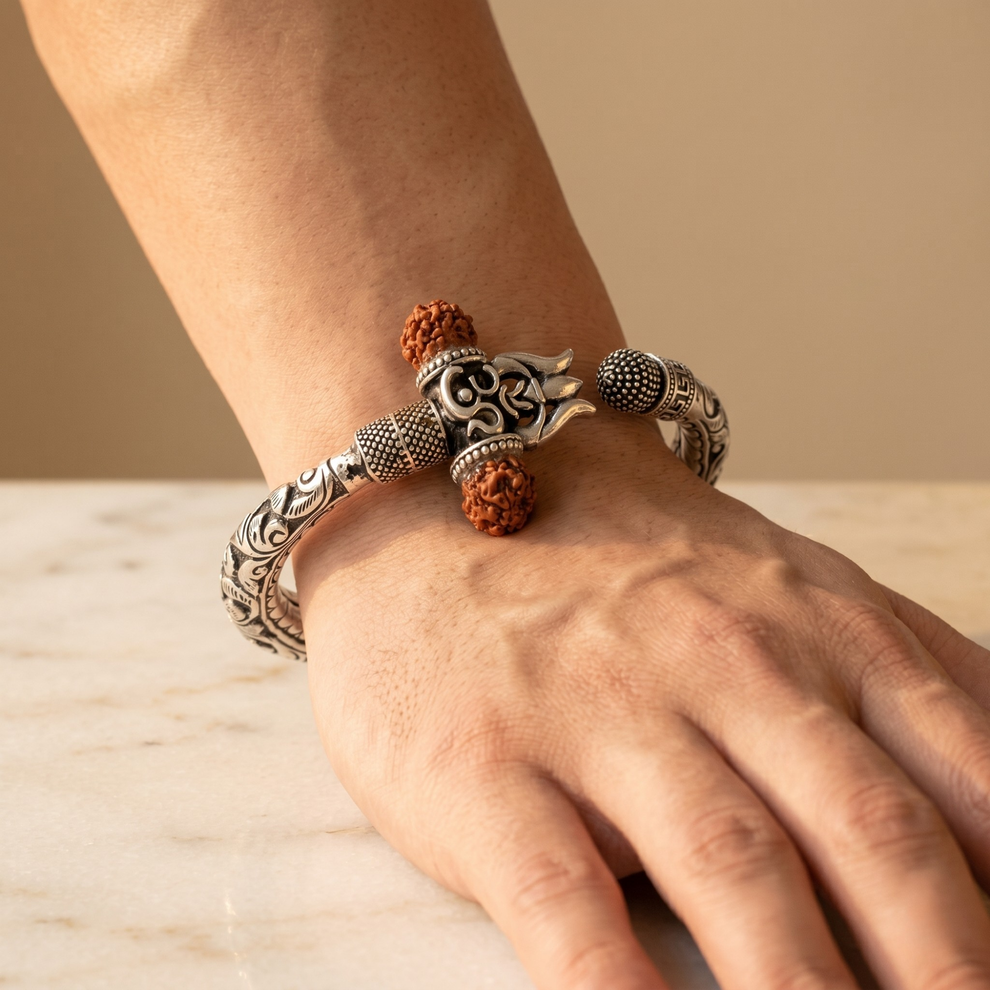 Mahadev Trishul Rudraksh Kada – Ruaab Exclusive 925 Silver