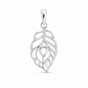 Mor Pankh Silver Pendant — 925 Sterling Silver | Peacock Feather | Krishna Pendant for Women