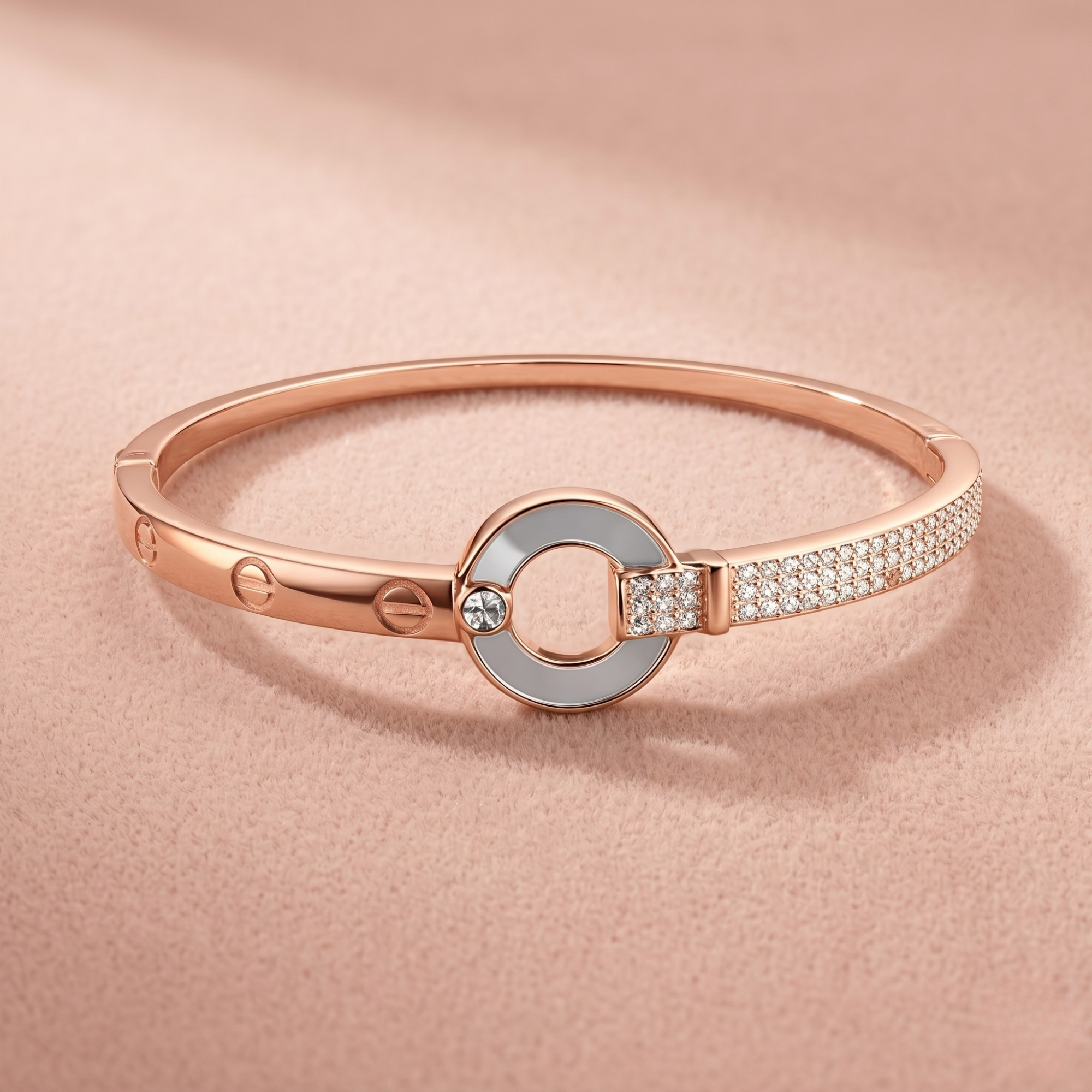 Orbit Luxe Kada – 925 Silver | Rose Gold Finish