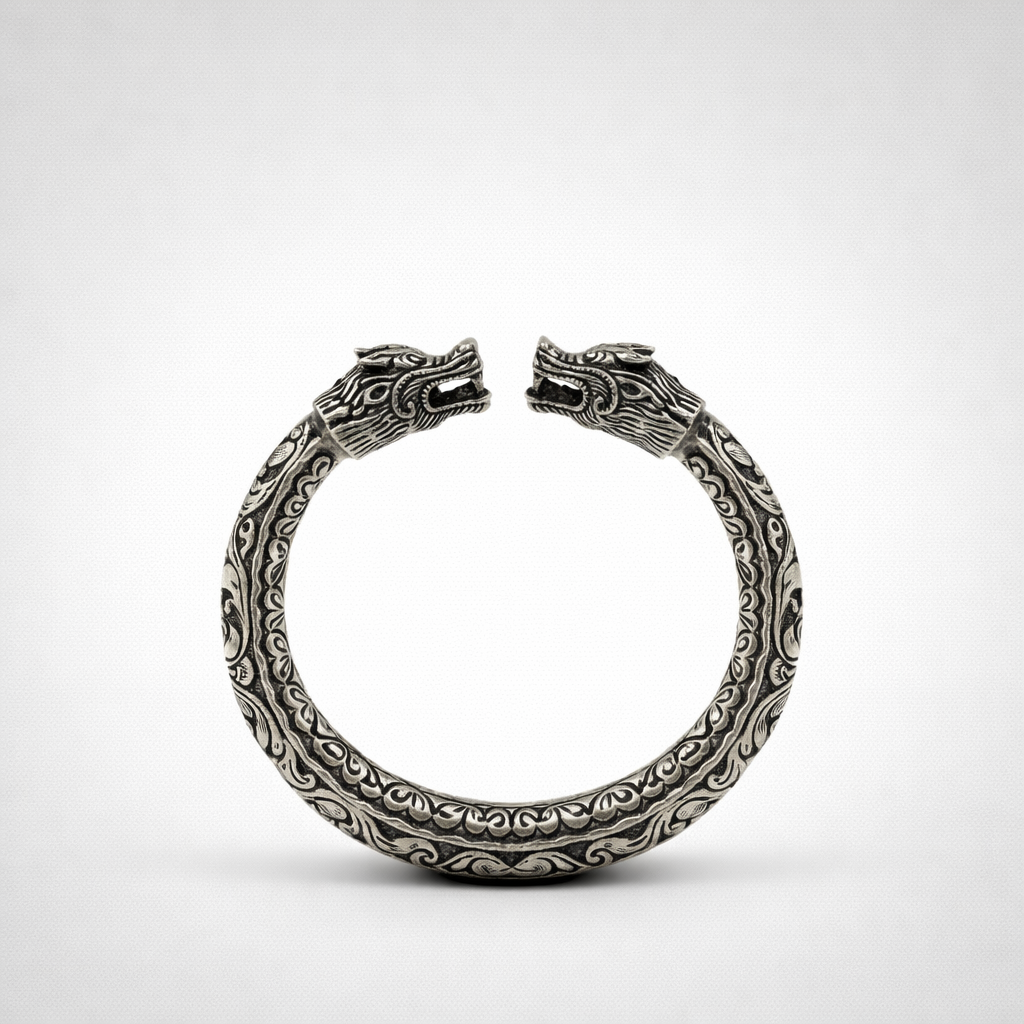Rajwadi Dragon Head Kada – Ruaab Exclusive 925 Silver