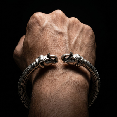 Rajwadi Elephant Kada – Ruaab Exclusive 925 Silver