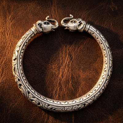 Rajwadi Elephant Kada – Ruaab Exclusive 925 Silver