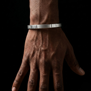 Ridged Cuff Kada | 925 Sterling Silver | Minimalist Men's Kada | Ruaab