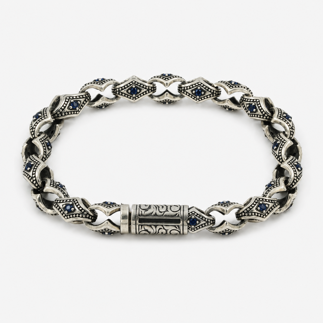 Royal Sapphire Link Bracelet | Imported | 925 Silver