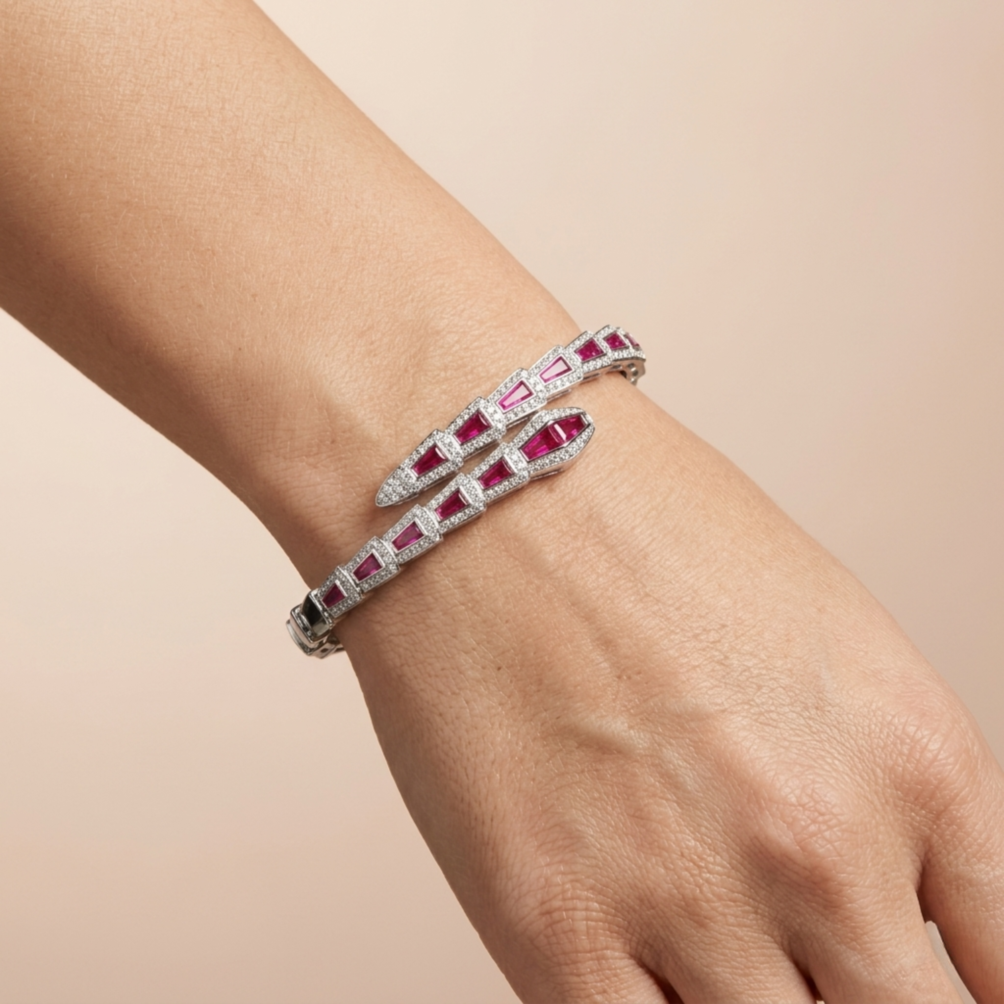 Ruby Line Elegance Kada – 925 Silver