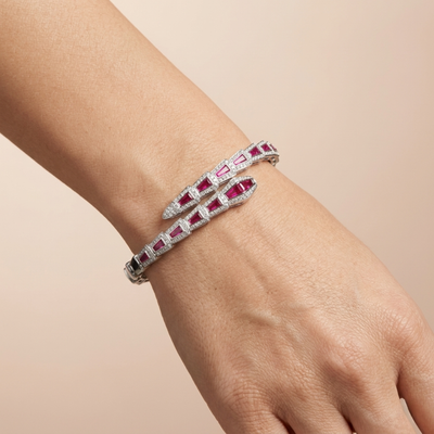Ruby Line Elegance Kada – 925 Silver