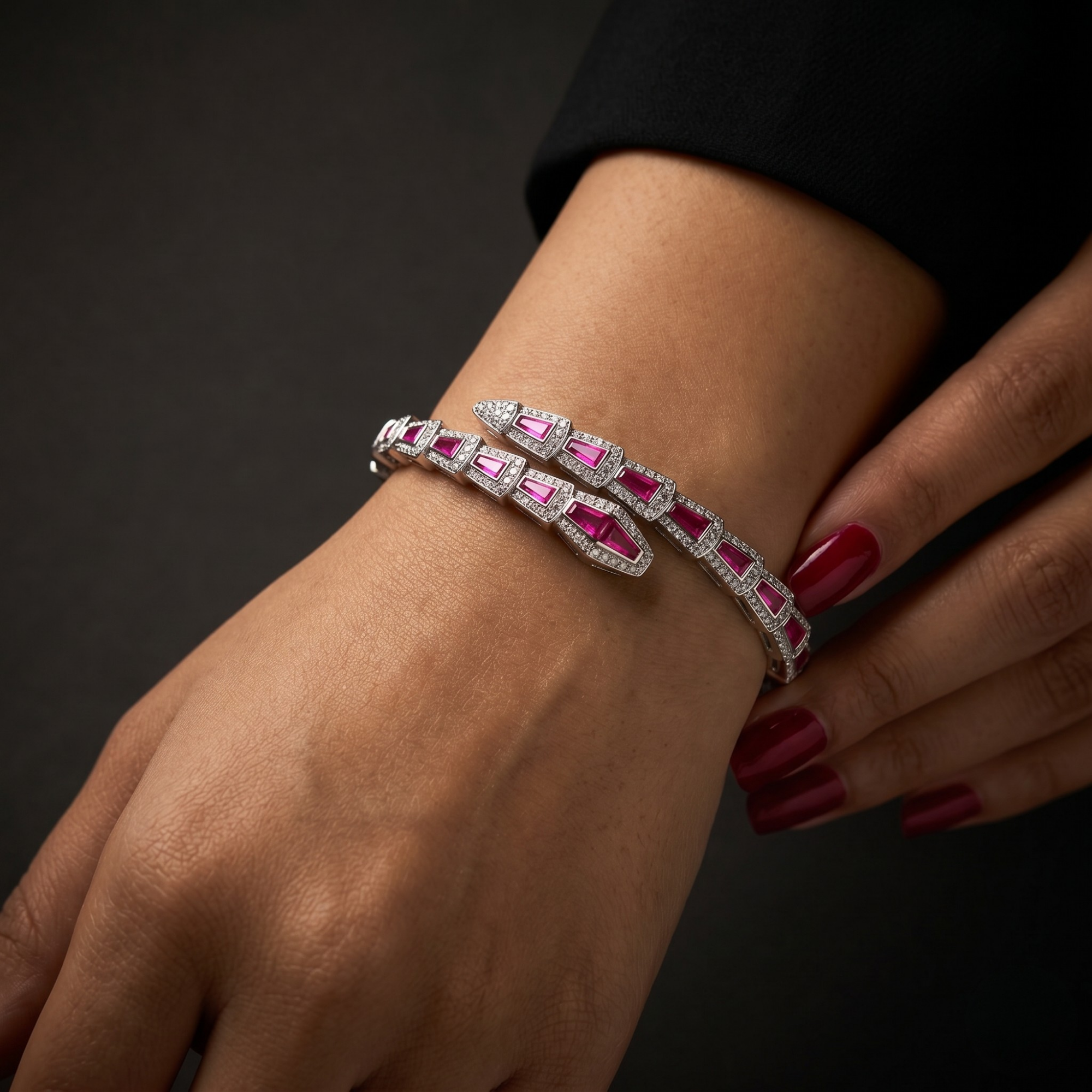 Ruby Line Elegance Kada – 925 Silver
