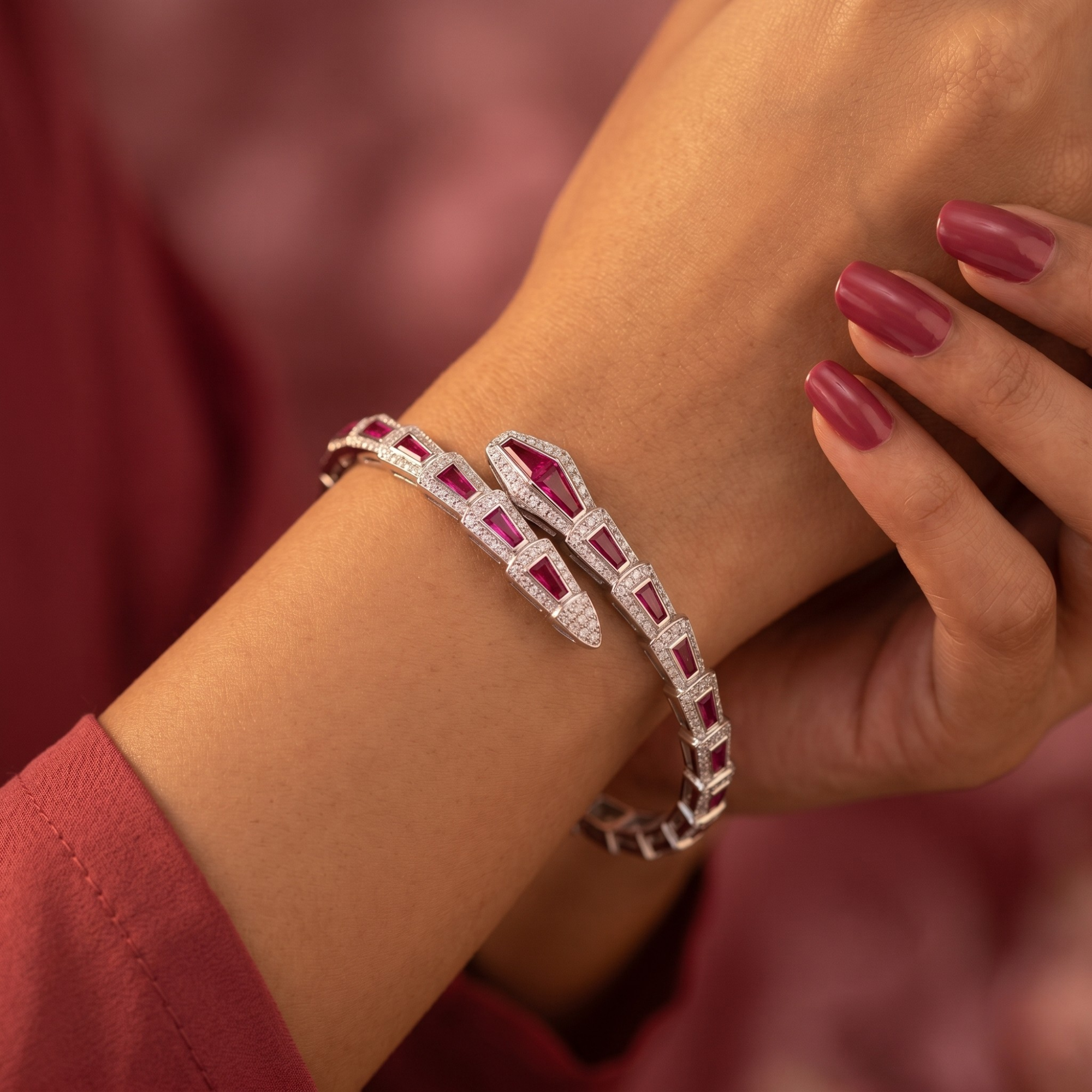 Ruby Line Elegance Kada – 925 Silver