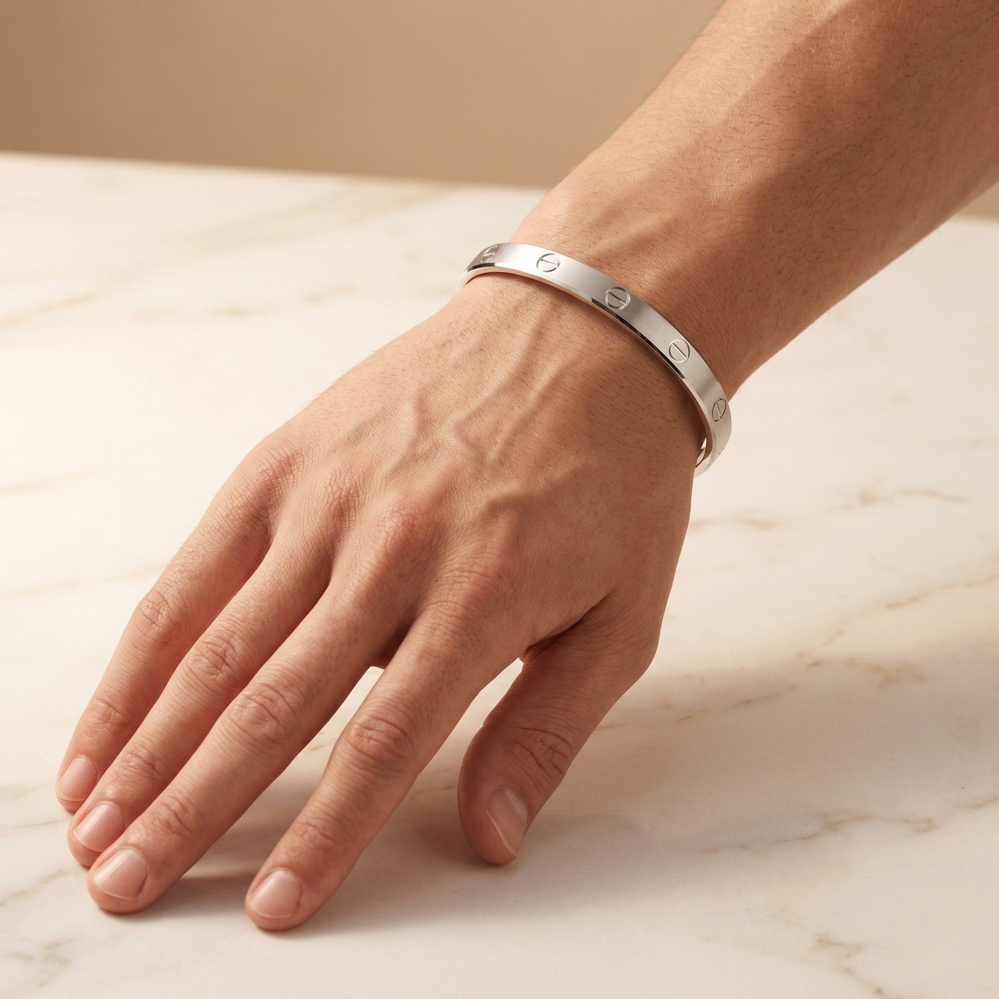 Screw Motif Bangle | 925 Sterling Silver | Unisex Cuff | Ruaab