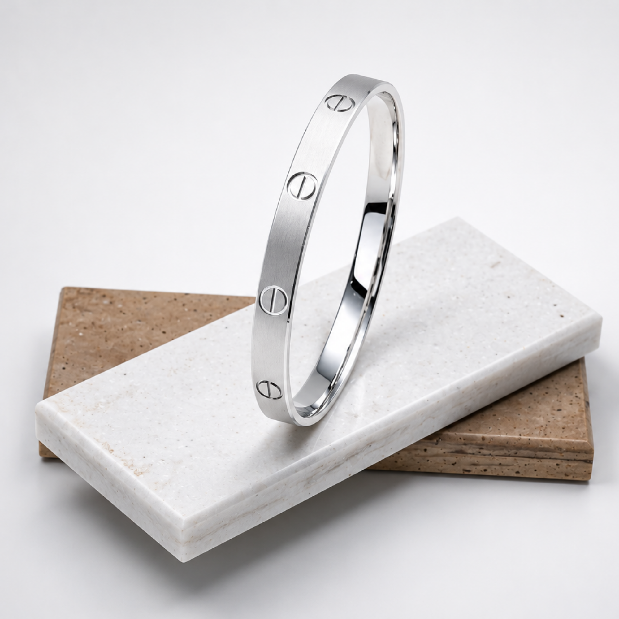 Screw Motif Bangle | 925 Sterling Silver | Unisex Cuff | Ruaab