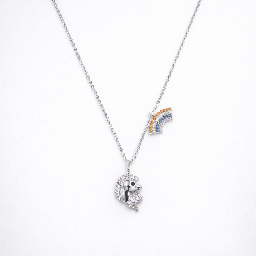 Luna Bear Charm Necklace – 925 Silver