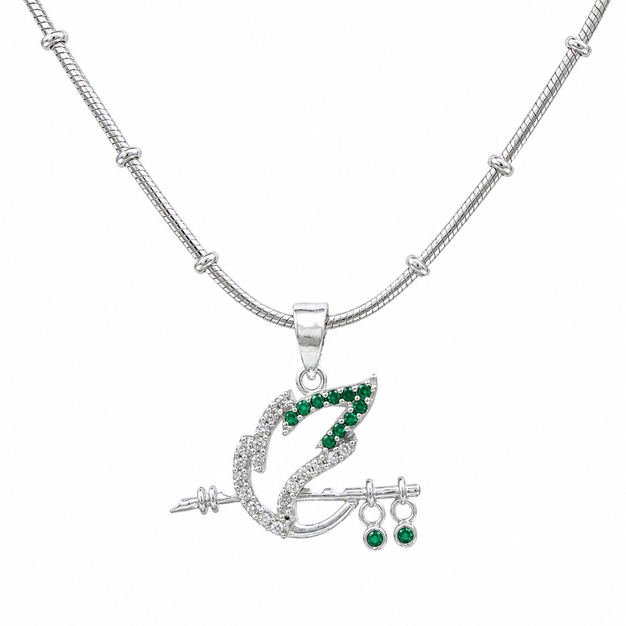 Trishul Peacock Feather Charm Pendant — 925 Sterling Silver | Spiritual Pendant for Men & Women