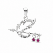 Trishul Peacock Feather Silver Pendant — 925 Sterling Silver | Charm Drops | Men & Women