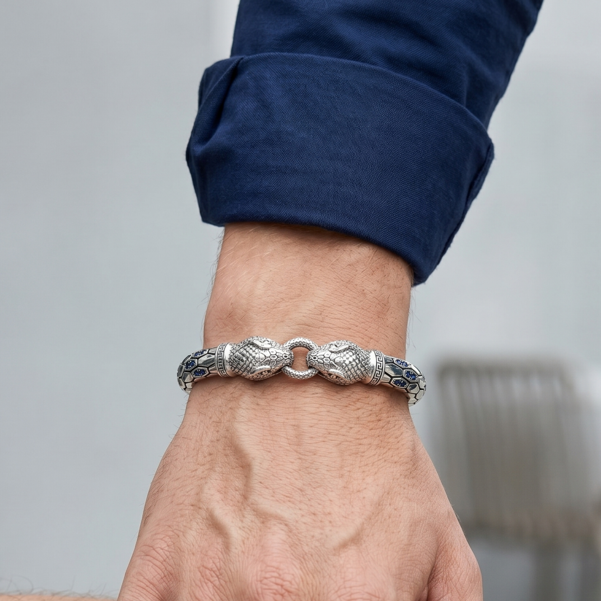Twin Serpent Royal Bracelet – 925 Silver