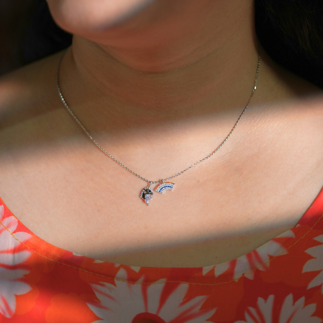Luna Bear Charm Necklace – 925 Silver