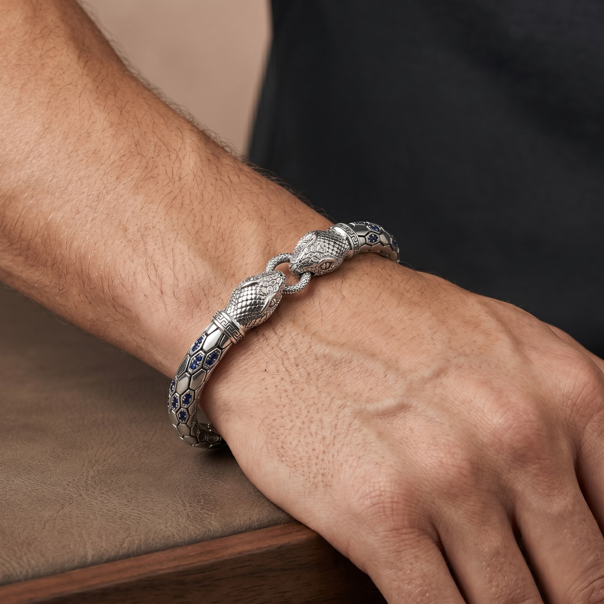 Twin Serpent Royal Bracelet – 925 Silver
