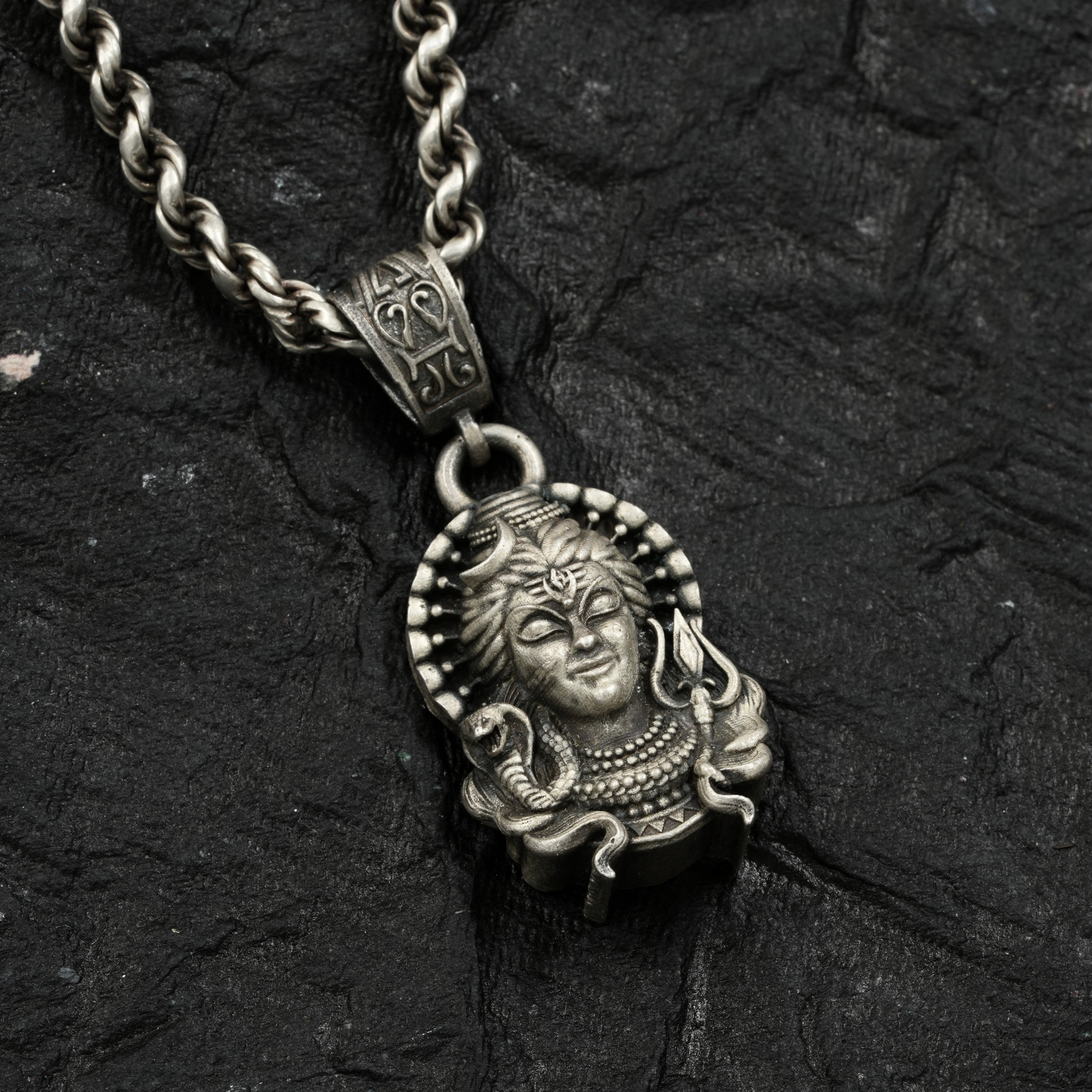 Shiv Antique Silver Pendant | 925 Sterling Silver | Spiritual Pendant for Men