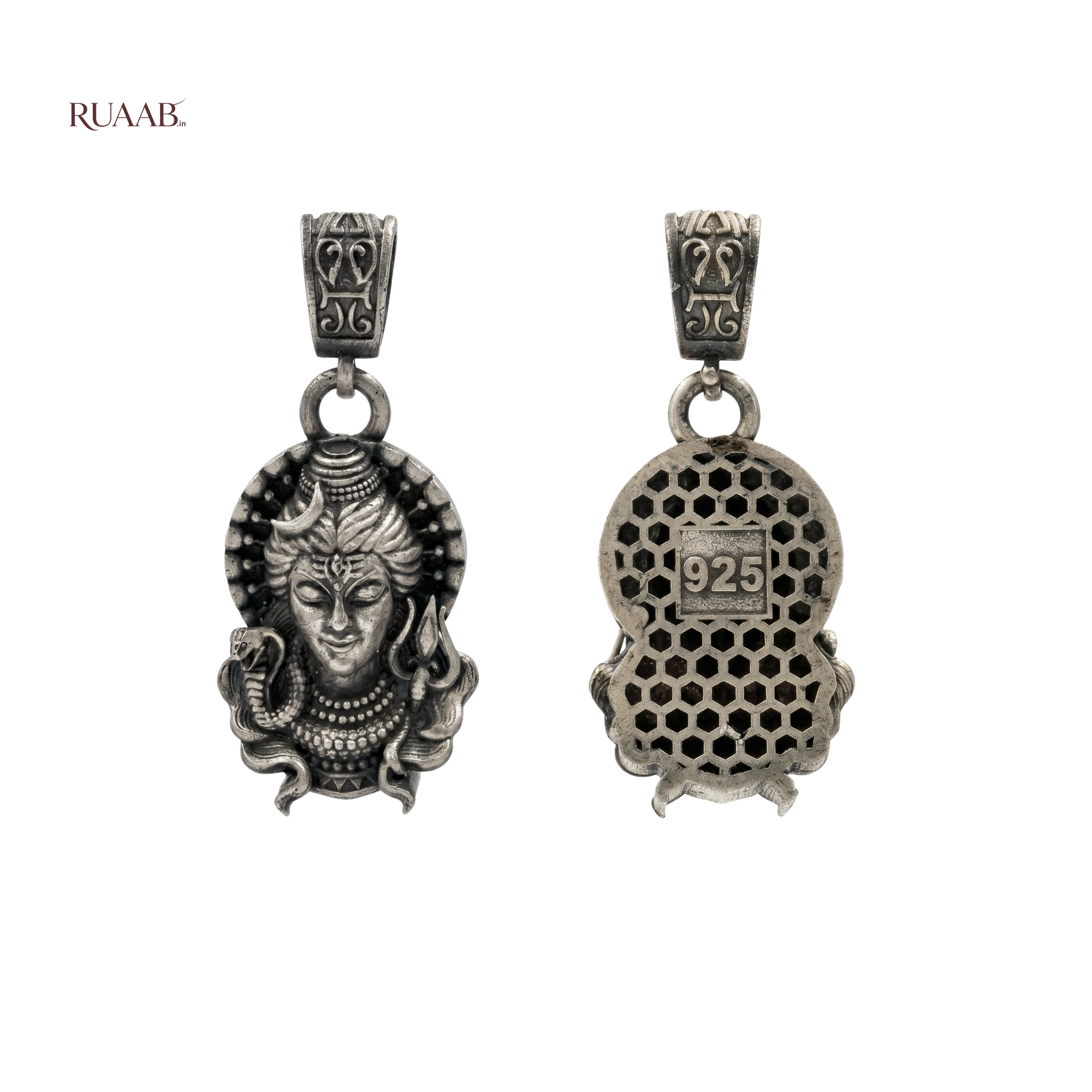 Shiv Antique Silver Pendant | 925 Sterling Silver | Spiritual Pendant for Men