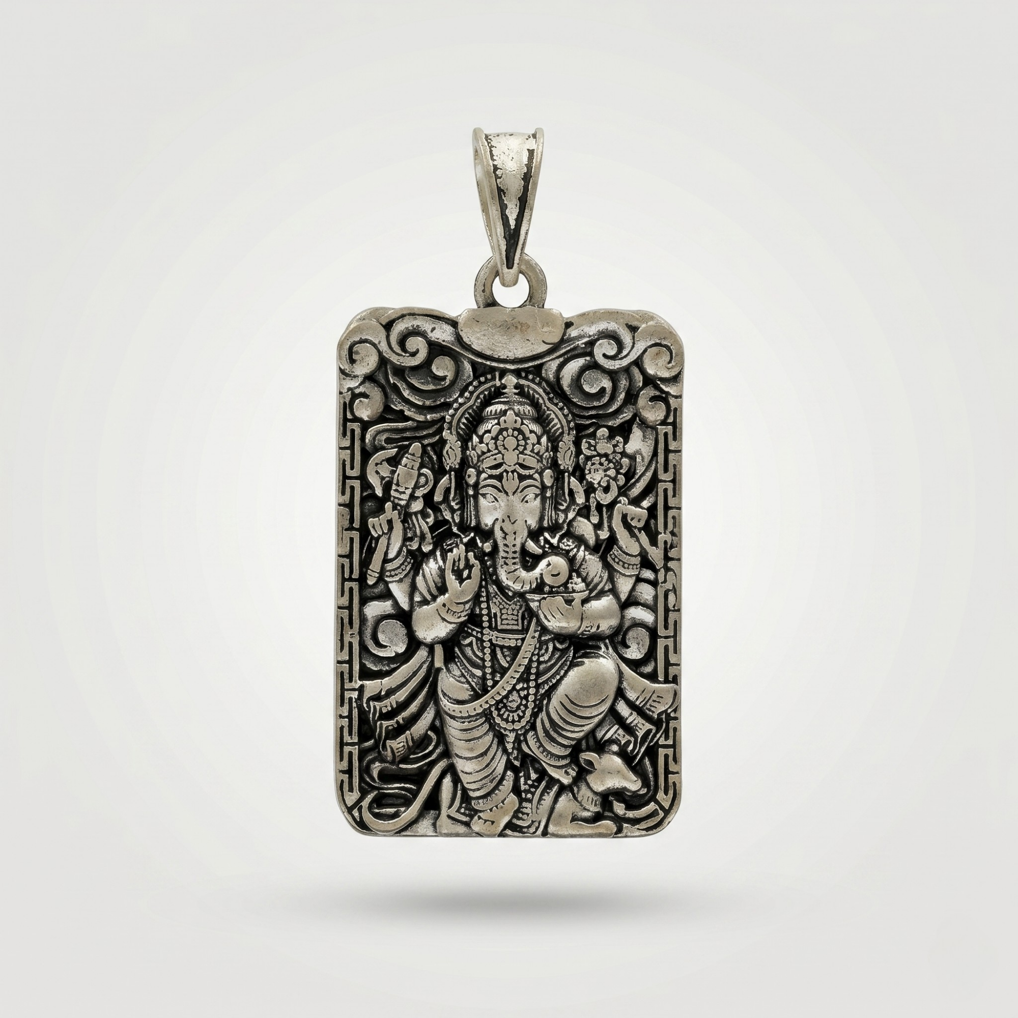 Shree Ganesh Antique Pendant  | 925 Sterling Silver | Spiritual Pendant for Men