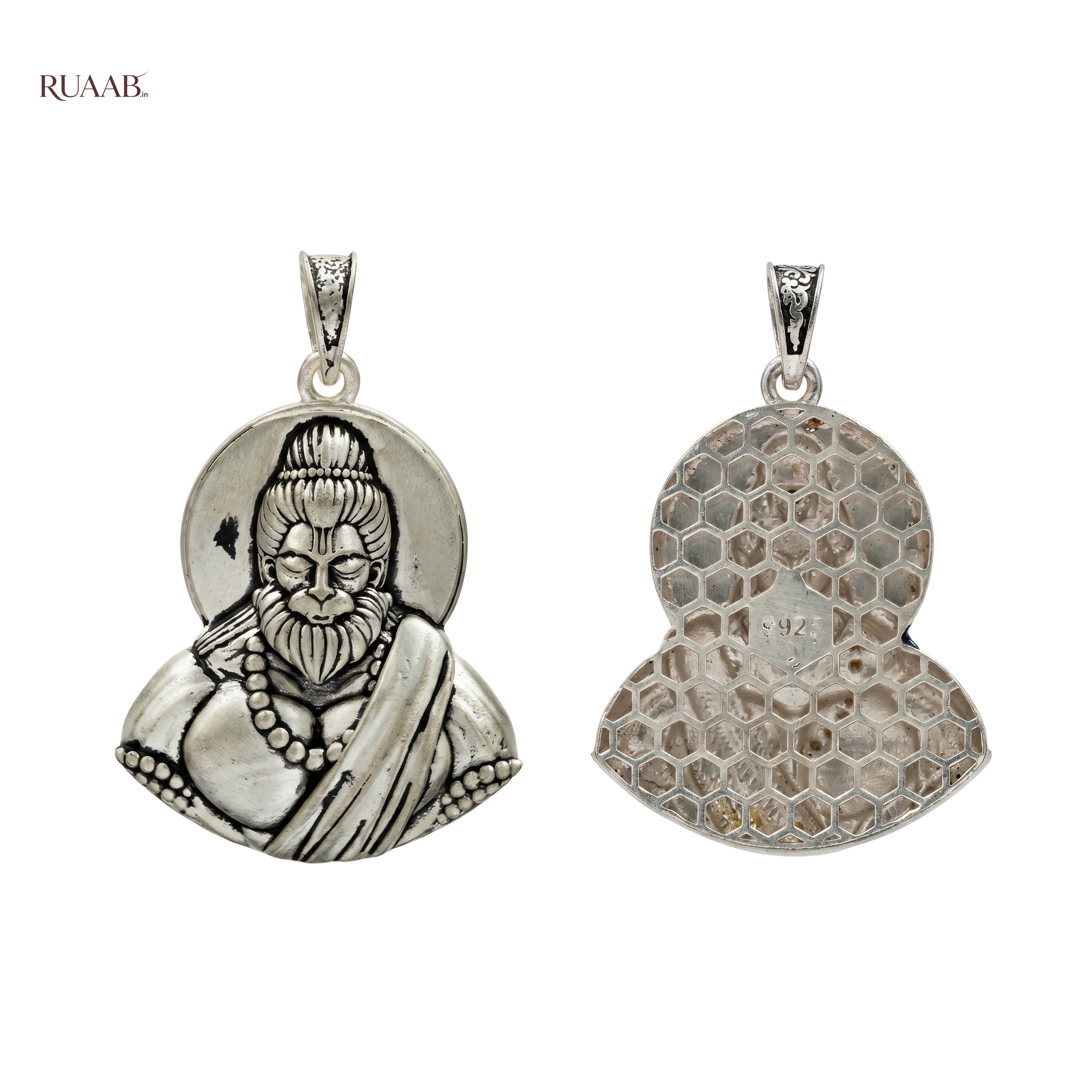 Veer Hanuman Pendant  | 925 Sterling Silver | Spiritual Pendant for Men