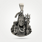 Mahadev Trishul Antique Silver Pendant | 925 Sterling Silver | Spiritual Pendant for Men
